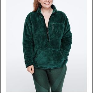 Pink Victoria Secret Sherpa teddy quarter zip